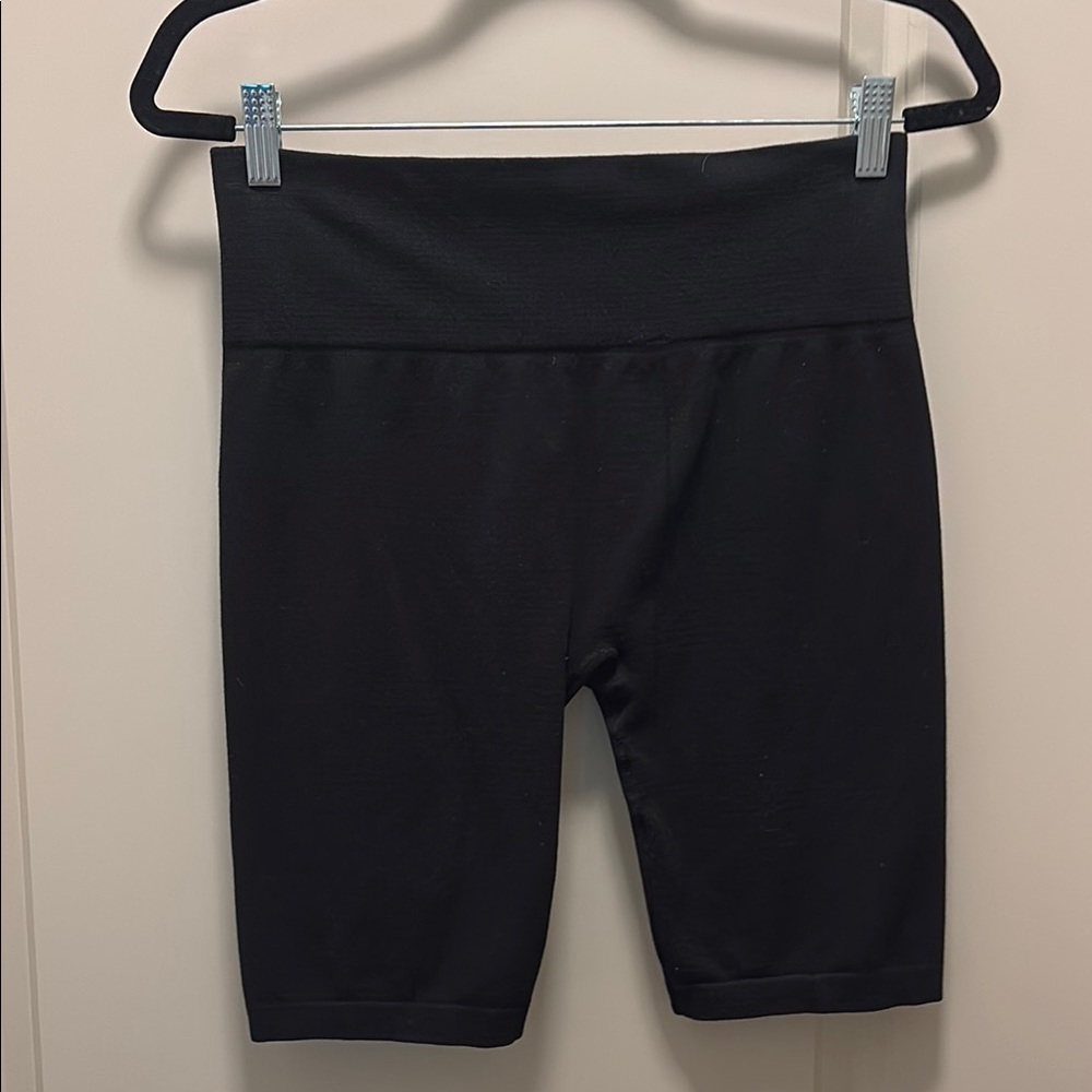 Shosho Black Bike Shorts Stretchy Athletic Fit